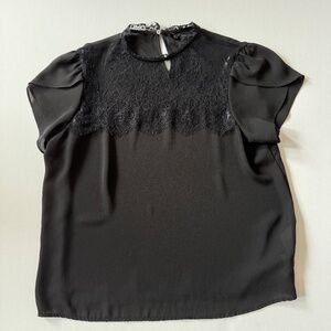 Zara Lace High Collar Blouse